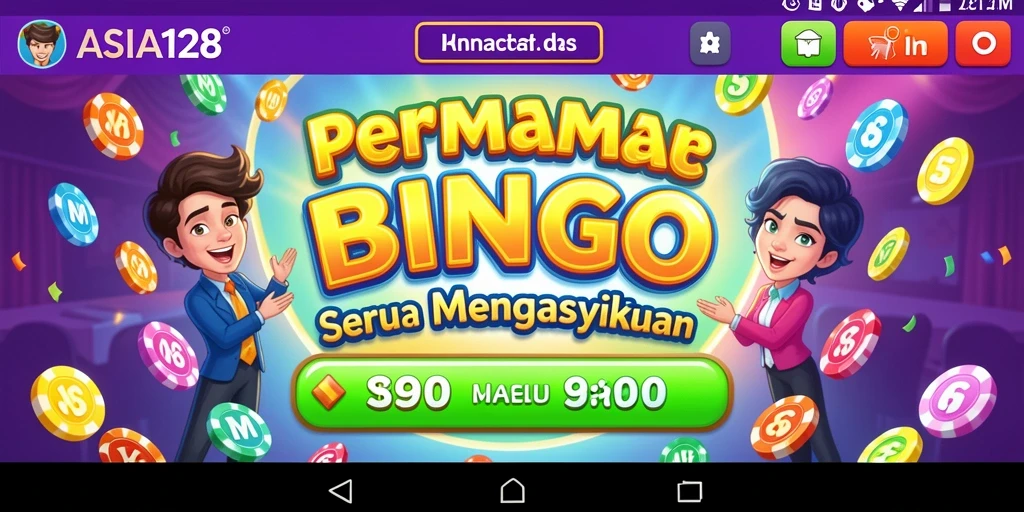 Tampilan gameplay Bingo yang seru dan penuh warna di ASIA128.
