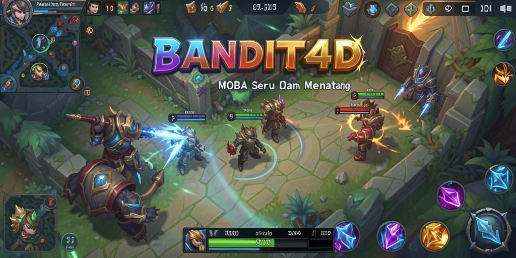 Menampilkan aksi seru dalam permainan MOBA BANDIT4D.