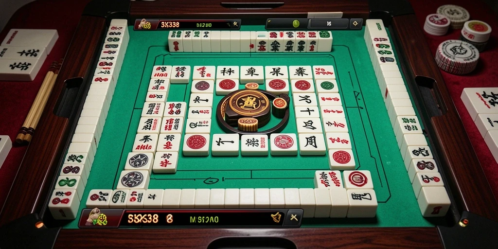 Tampilan permainan Mahjong yang menarik dan interaktif dalam BANK338.