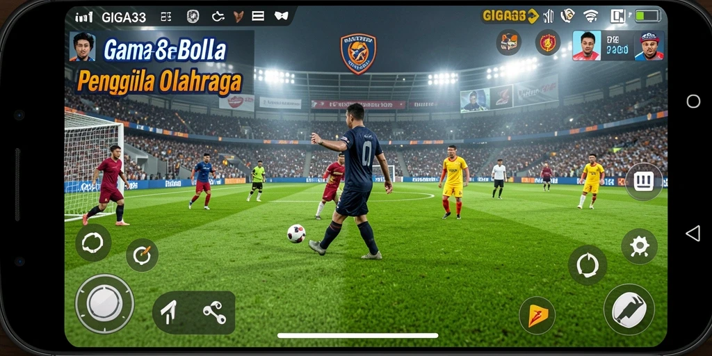 Tampilan gameplay GIGA33 dengan aksi seru di lapangan.