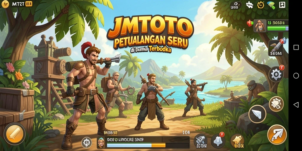 Screenshot gameplay JMTOTO menunjukkan keindahan dunia terbuka.
