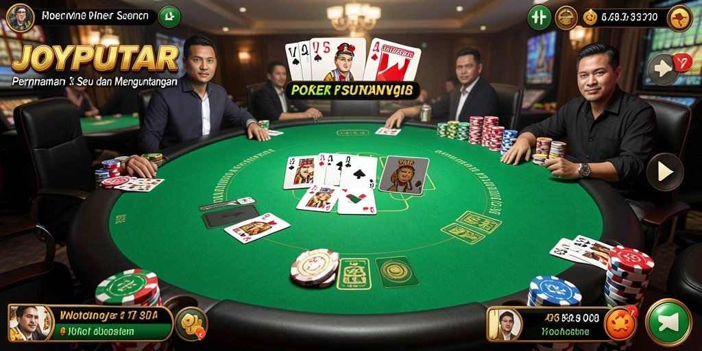 Screenshot JOYPUTAR menampilkan keseruan gameplay poker yang menarik.