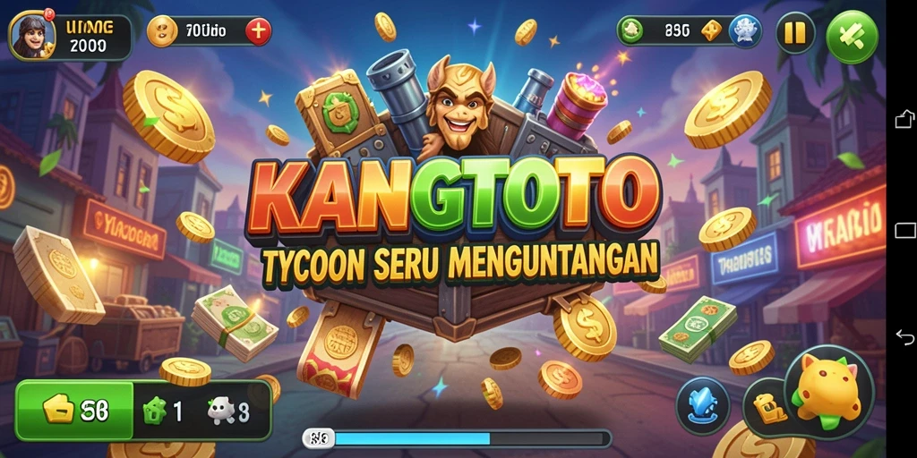 Tangkapan layar KANGTOTO menampilkan keseruan dalam membangun kerajaan bisnis.