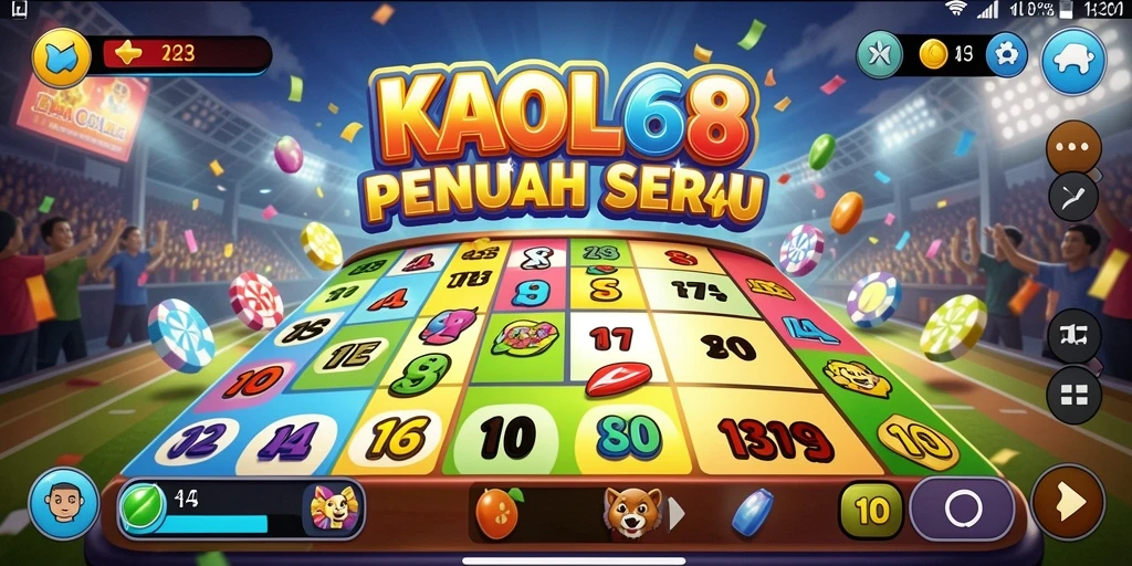 Tampilan gameplay KAOL68 yang menegangkan dan penuh warna.
