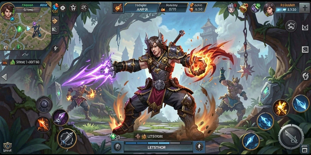Tangkapan layar LETSTHOR menampilkan aksi pertarungan yang mendebarkan dalam dunia ARPG.