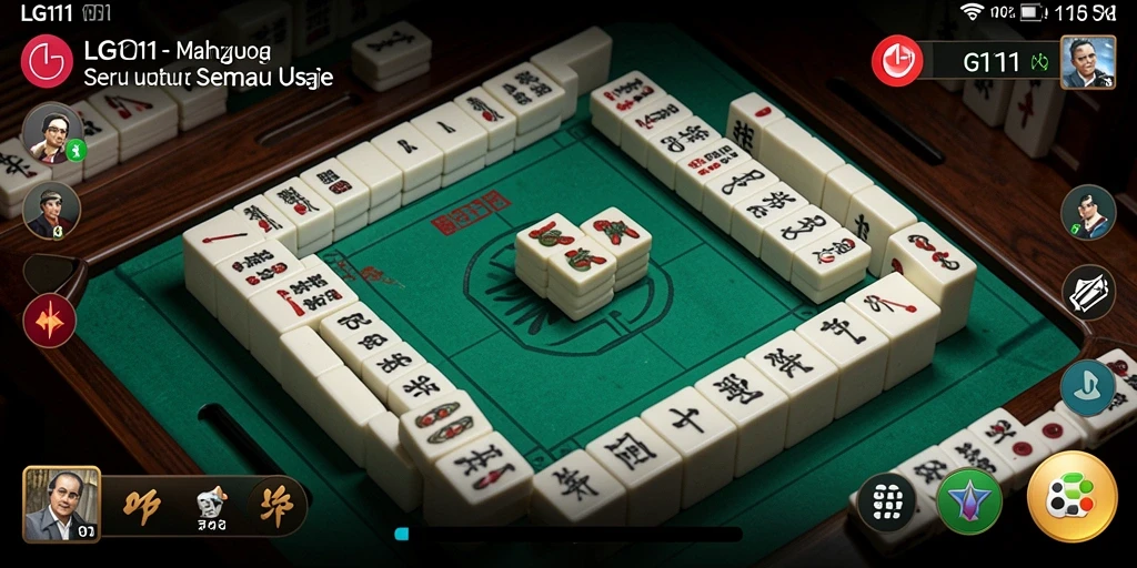 Screenshot utama LG111 menunjukkan gameplay Mahjong yang mendebarkan.