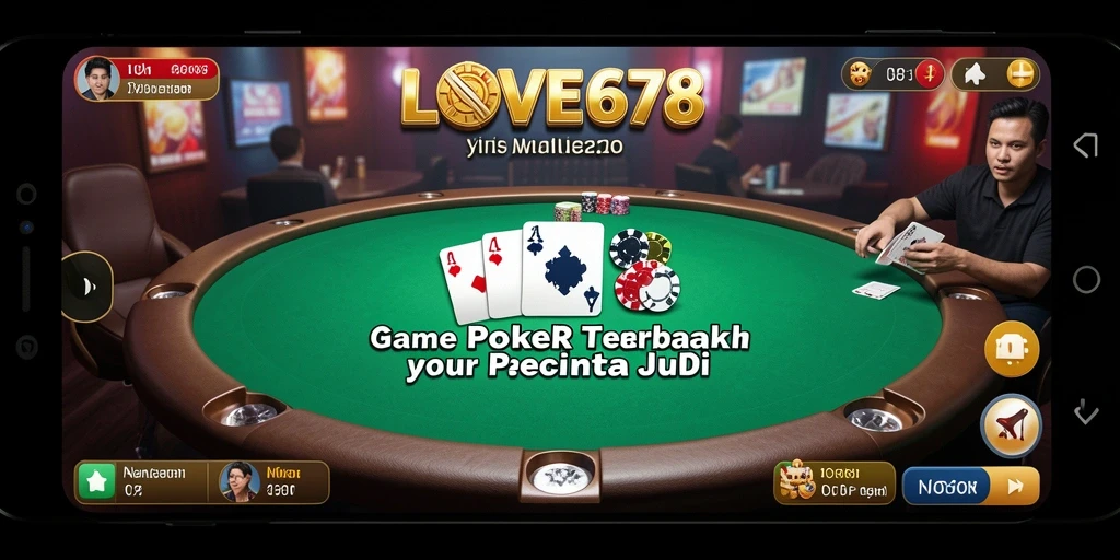 Tangkapan layar utama LOVE678 menampilkan gameplay Poker yang intens.