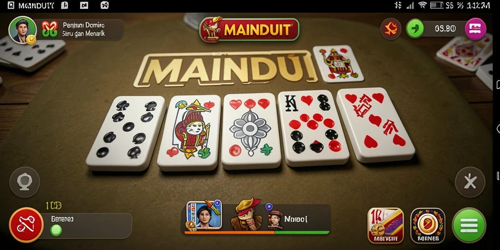 Screenshot gameplay MAINDUIT dengan tampilan domino yang menarik.