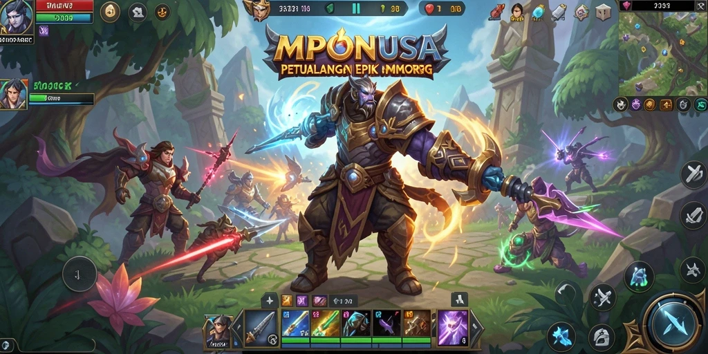 Screenshot MPONUSA menunjukkan aksi seru dalam dunia MMORPG.