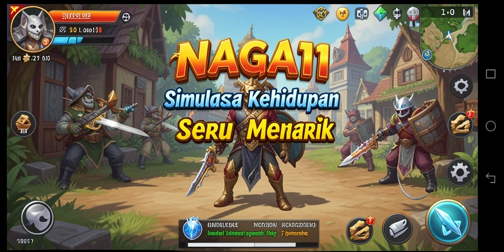 Tangkapan layar gameplay NAGA11 yang menunjukkan suasana simulasi kehidupan.