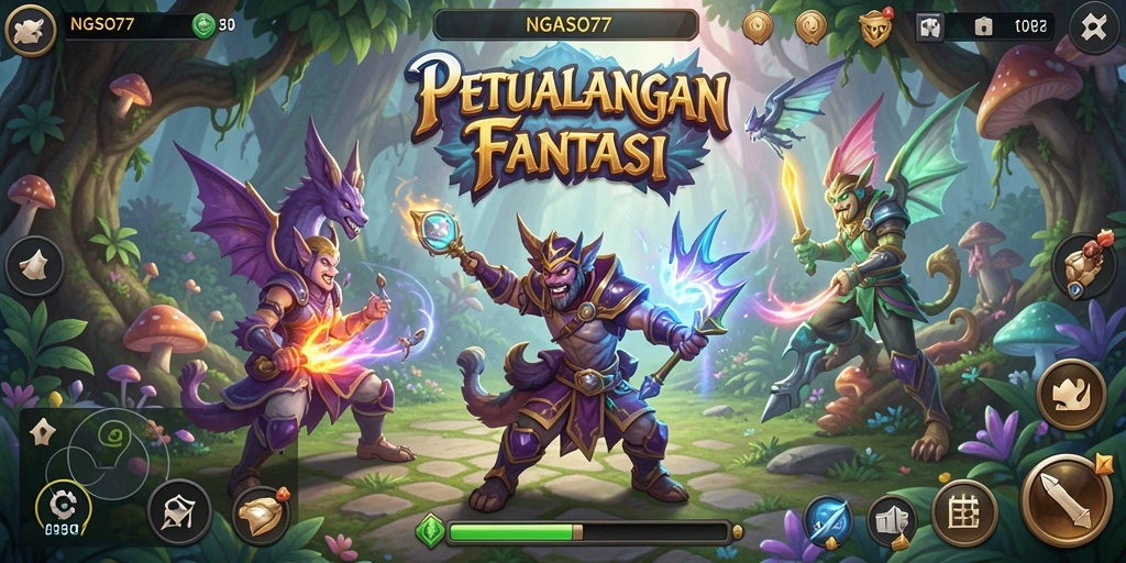 Tampilan epik dari gameplay petualangan yang mendebarkan.