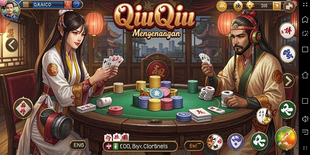 Screenshot gameplay RAJAMPO yang menampilkan keseruan permainan QiuQiu.