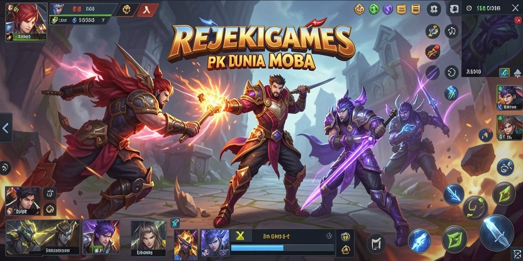 Tangkapan layar yang menampilkan pertempuran seru dalam <strong>REJEKIGAMES</strong>.