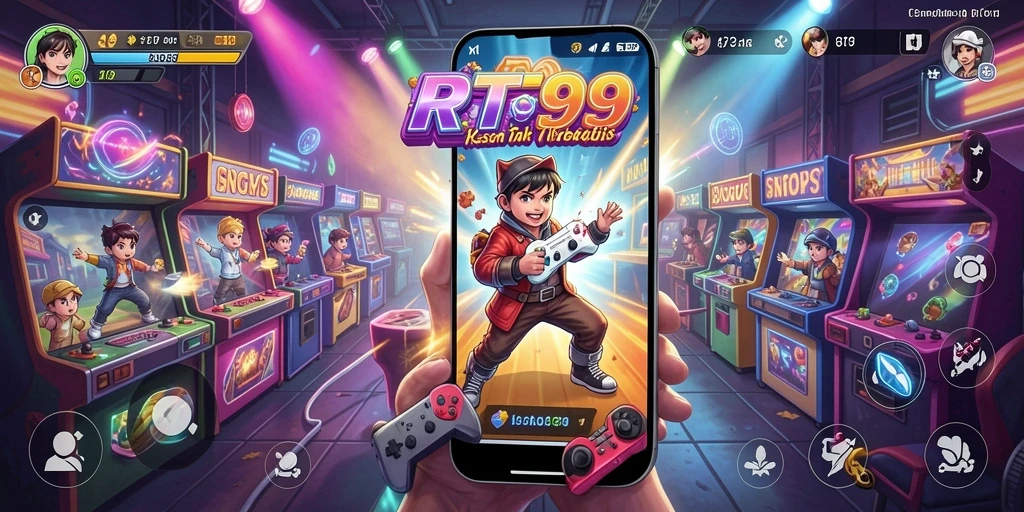 Tampilan gameplay Arcade RT99 yang seru dan penuh tantangan.