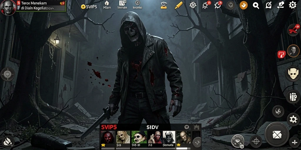 Screenshot gameplay mencekam di dalam SVIP5 yang penuh misteri.